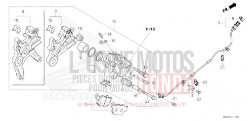 ETRIER DE FREIN ARRIERE NC750XAS de 2025